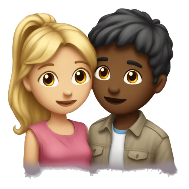 boy and girl kissing sticker