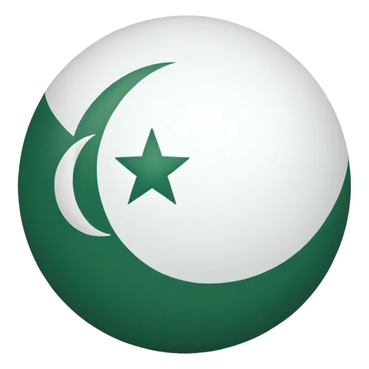 Pakistan countryball, green with white crescent and star sticker
