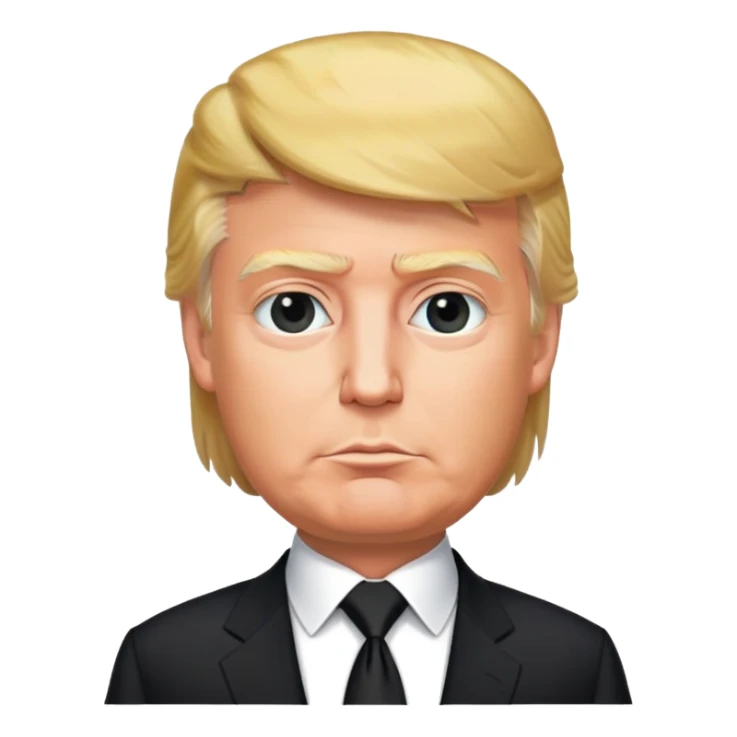 Donald Trump with black suit and tie sticker