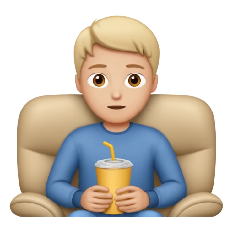 person watching a movie in their living room sticker