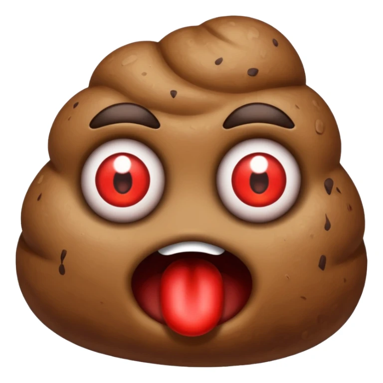 A poop with bloodshot eyes sticker