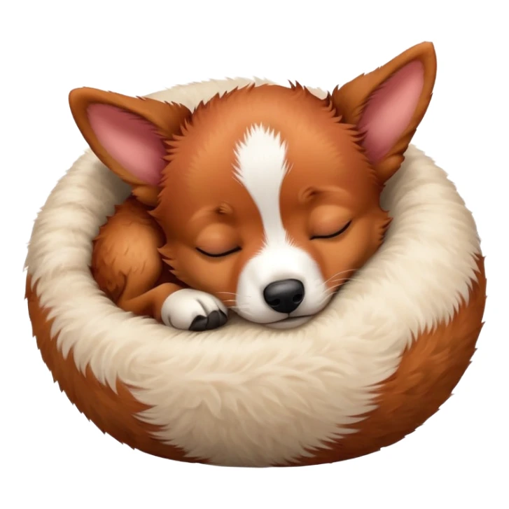 Sleeping red heeler puppy curled up in a ball sticker