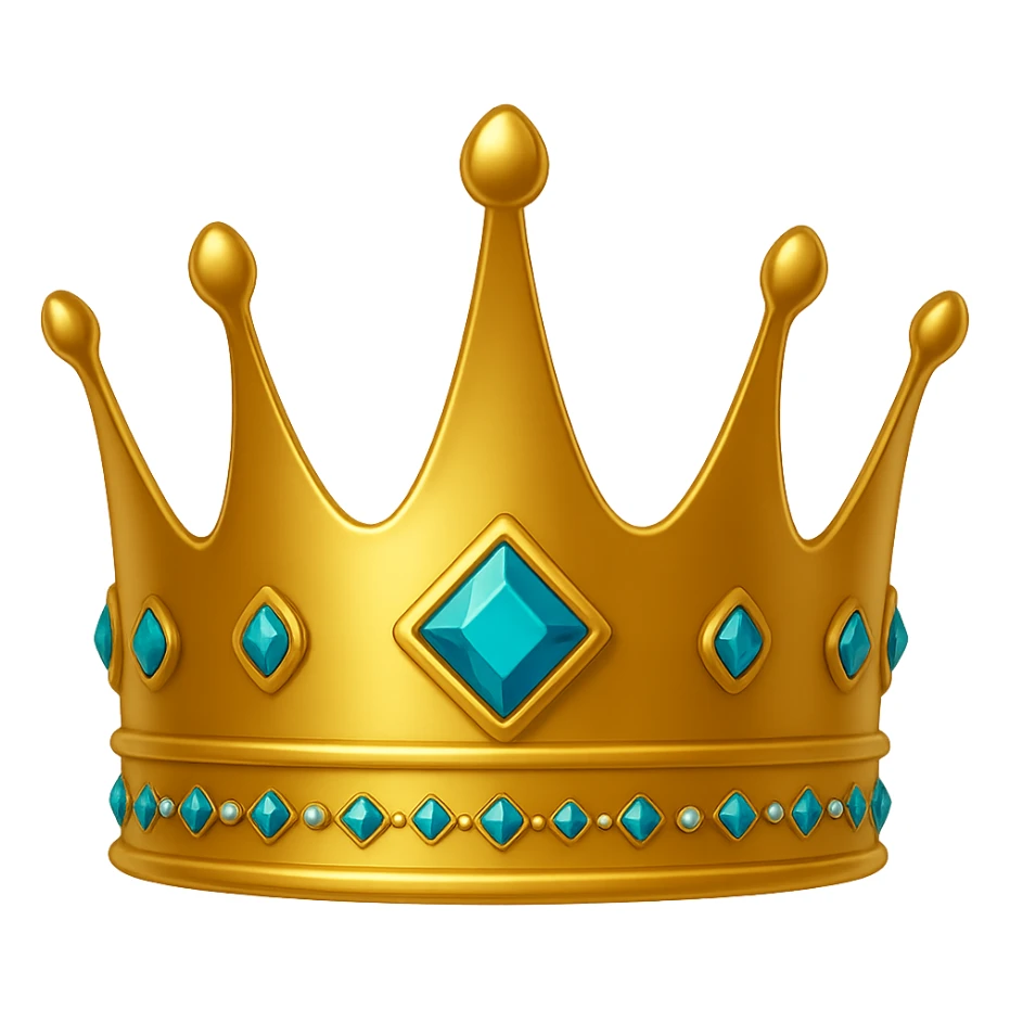 Make the princess crown gold and shiny, keep the original style. sticker