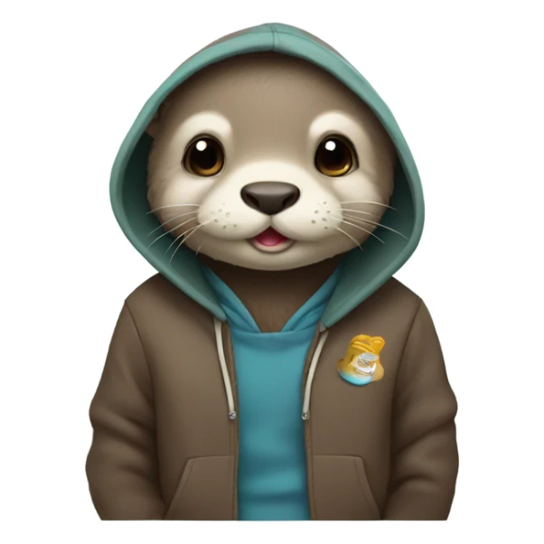 Cute otter in a hoodie sticker