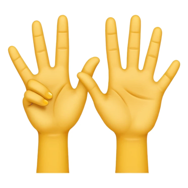 hands gesture showing double L, emoji style sticker