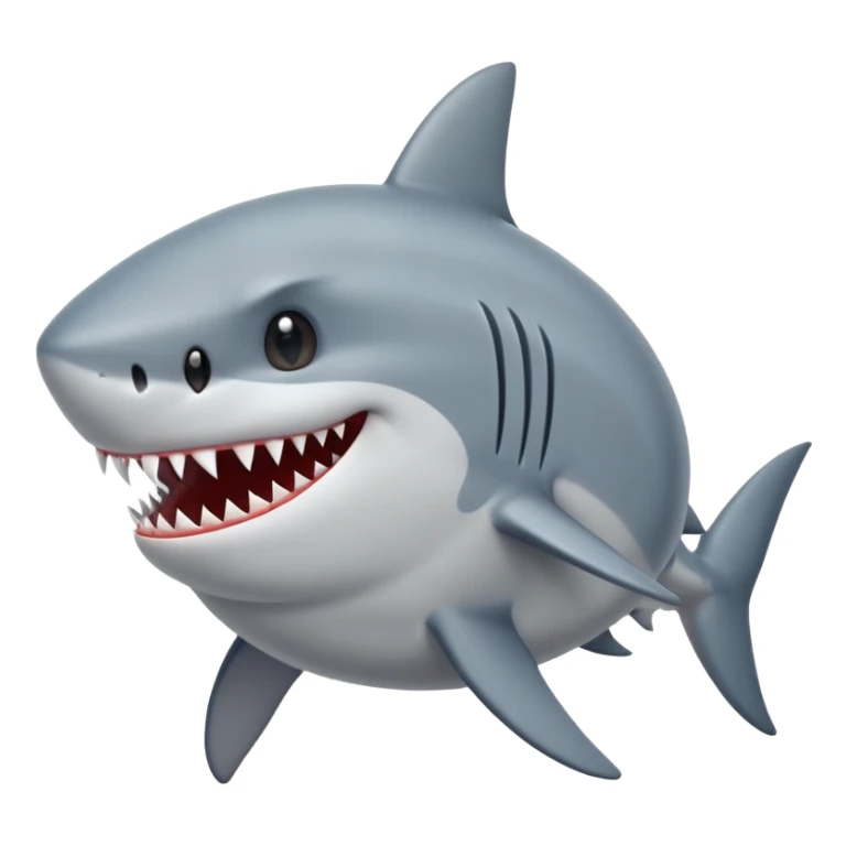 shark body with a cat face sticker