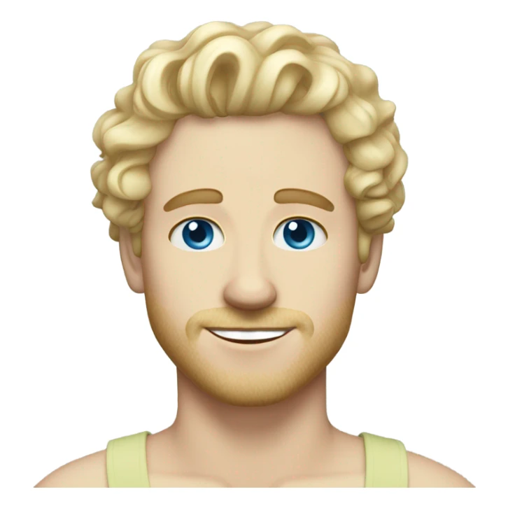 light curl blonde 30yo man blue eyed pale skin sticker