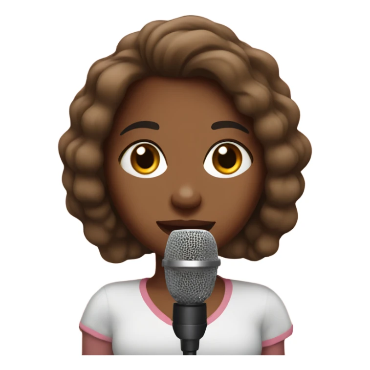 Brown skin girl with podcast mic  sticker
