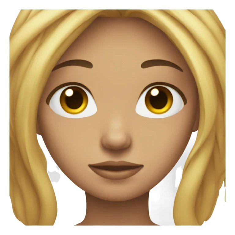 idlength hair and a round face with slight tan sticker