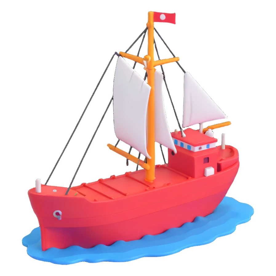 port with cargo ship sticker