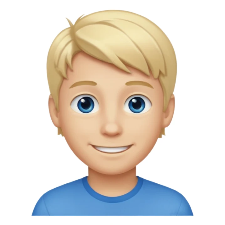 A smiling boy with blonde hair sticker
