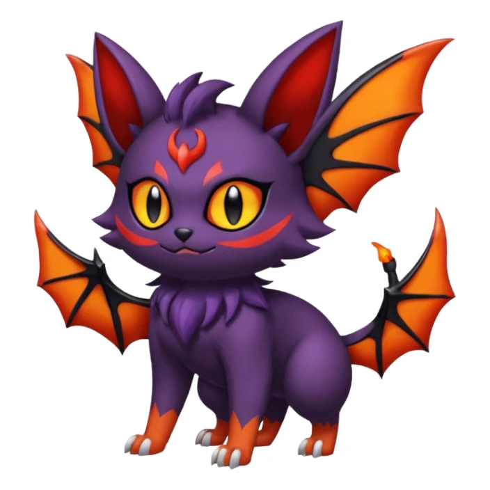 Noibat-Litten-Torracat-fusion-Fakemon-Pokémon-creature  sticker