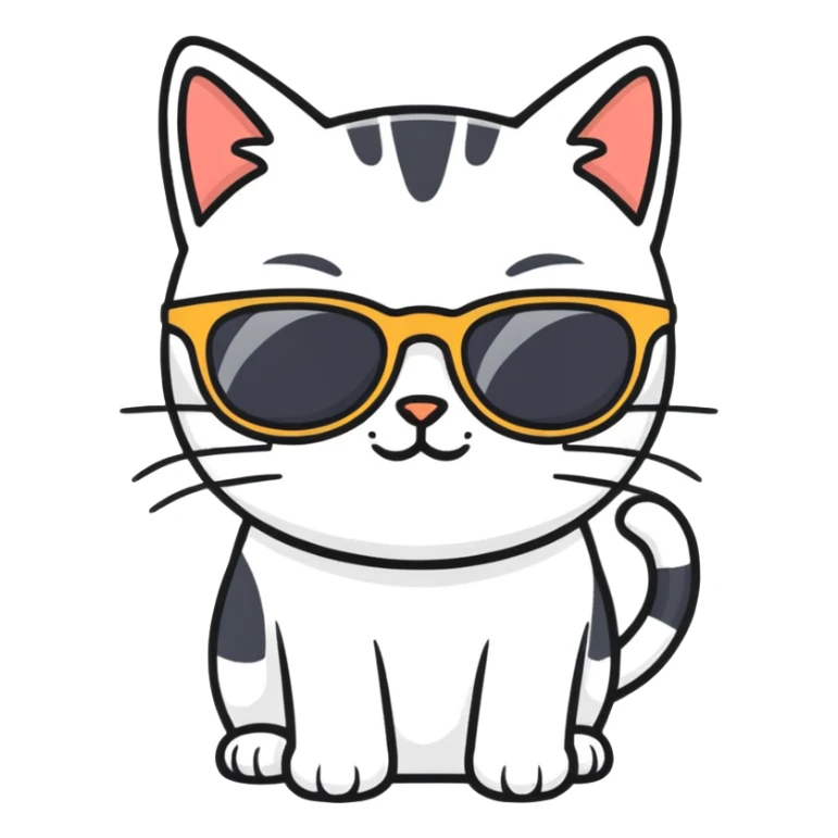 Cat with sunglasses sticker