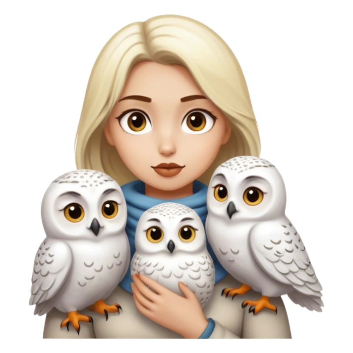 Dirty blonde girl with snowy owls sticker