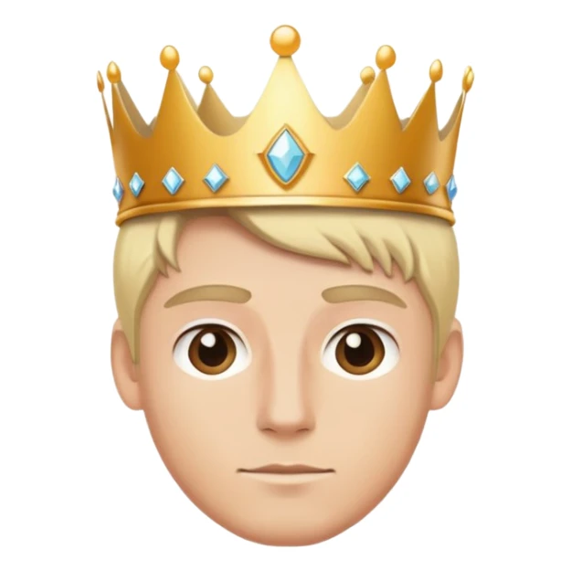 a blond sport man with a crown  sticker