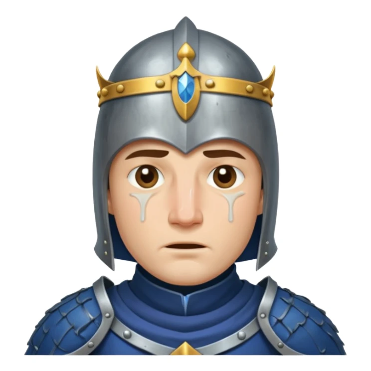 Orta çağdan şövalye ama gözünden yaş akıyor sticker