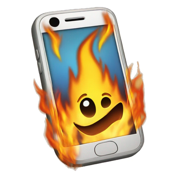 Phone on fire  sticker