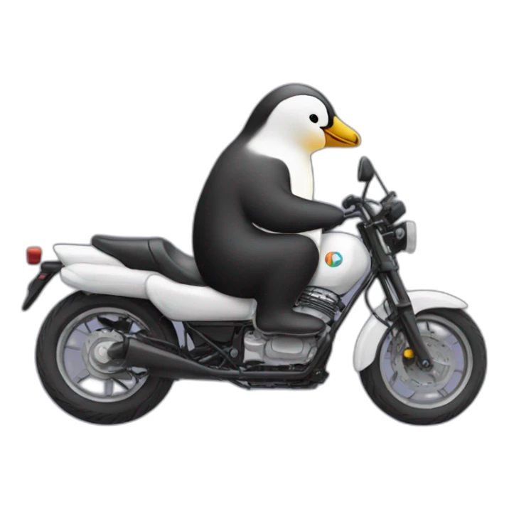 Un pingouin sur une moto sticker