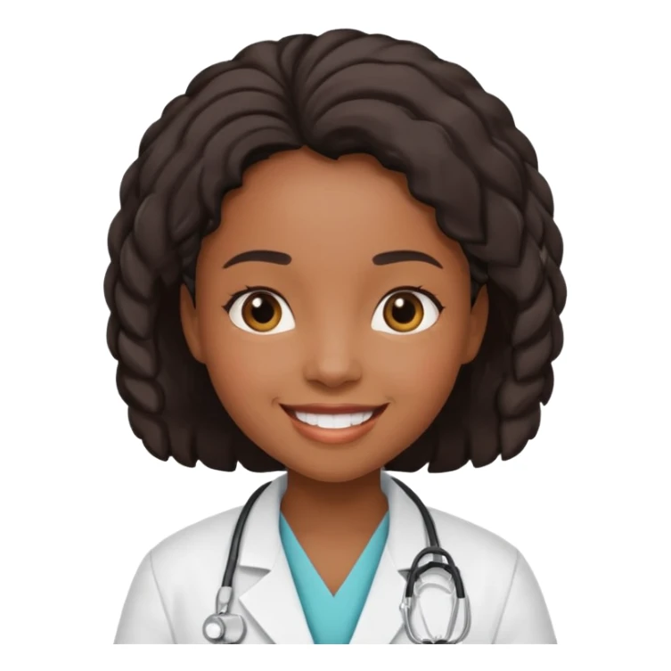 black female child doctor sticker