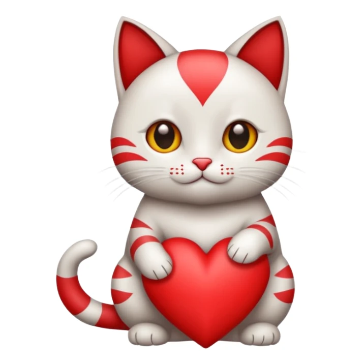 creame un gatito con un corazon sticker