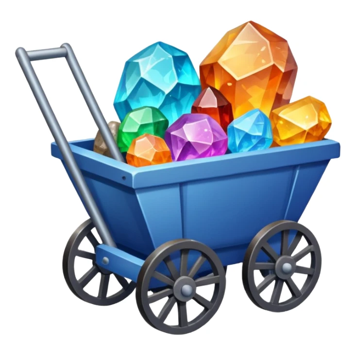 Mine Cart Filled With Colorful Minerals sticker