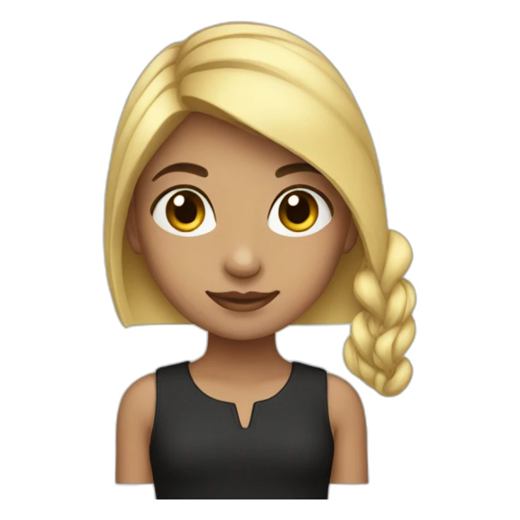 girl with black pony tale sticker