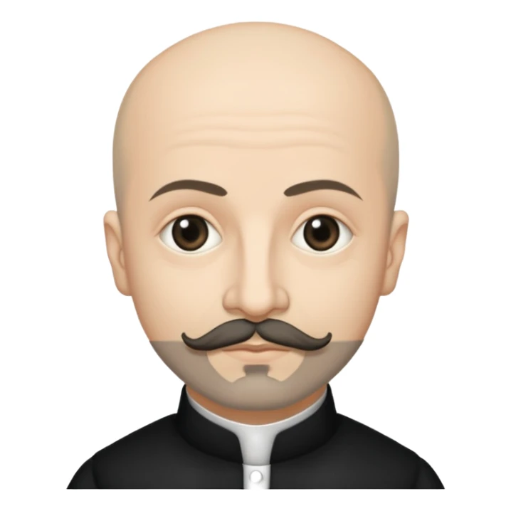 a hand drawn black outline portrait of philosopher Montaigne with similar-sized eyes based a famous portrait of him sticker