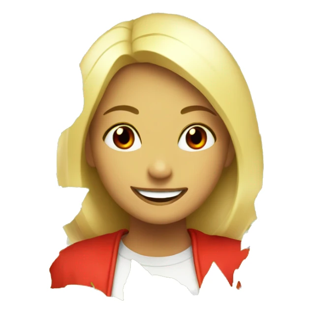 High girl on leaf with red eyes big smile food everywhere leaf sticker