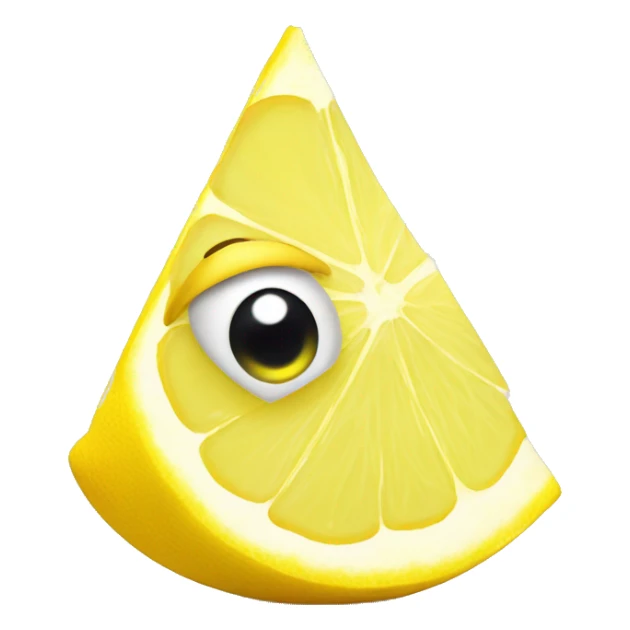A lemon slice emoji with big cute happy eyes sticker