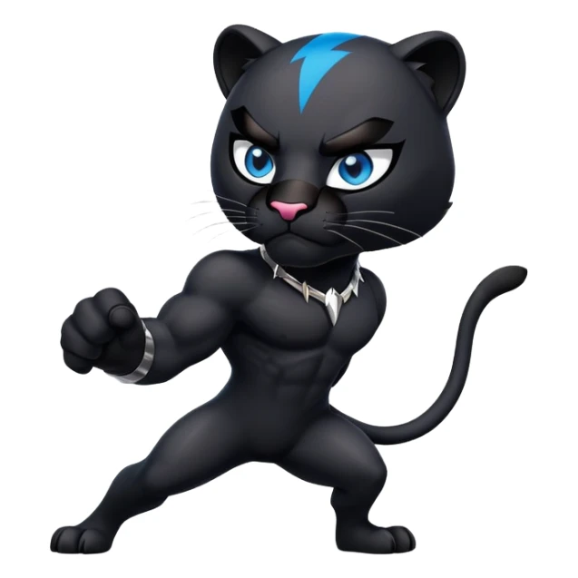 Panther with one blue eye one brown eye  attacking a TikTok logo with the caption LordDapper back up  sticker