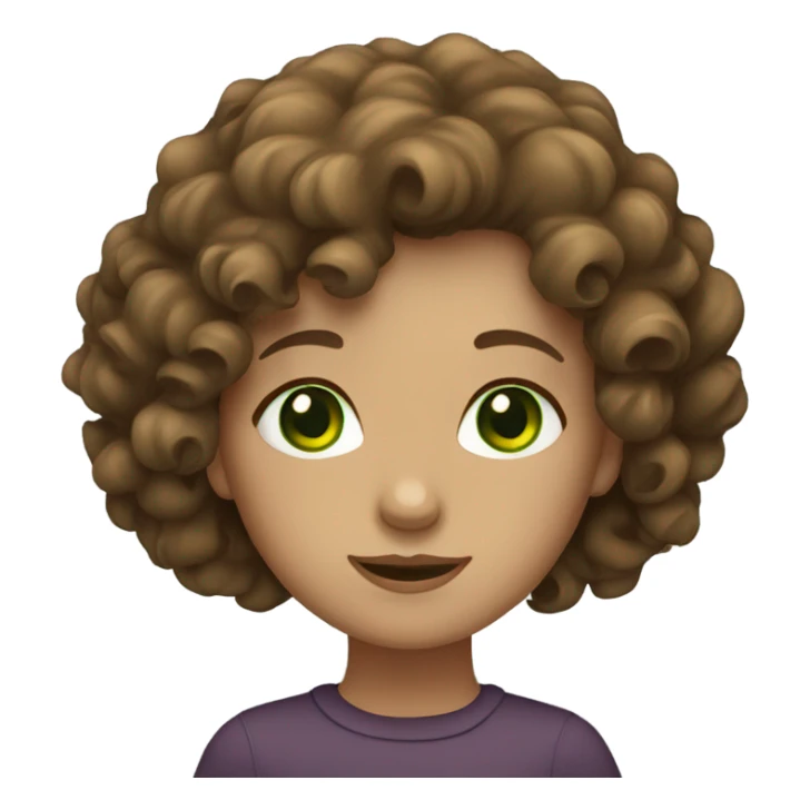 Girl with curly brown hair and green eyes  sticker