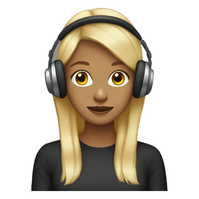 dark blondie wearing headphones  sticker