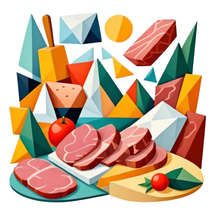 picasso abstract art SPAM MEAT Landscape  sticker