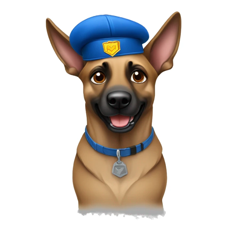 Belgian Malinois Dog Breed flying superman hero blue cap sticker