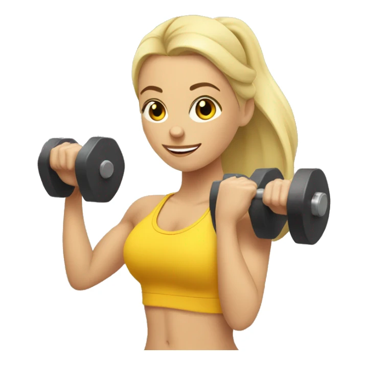 blonde gym girl with dumbells sticker