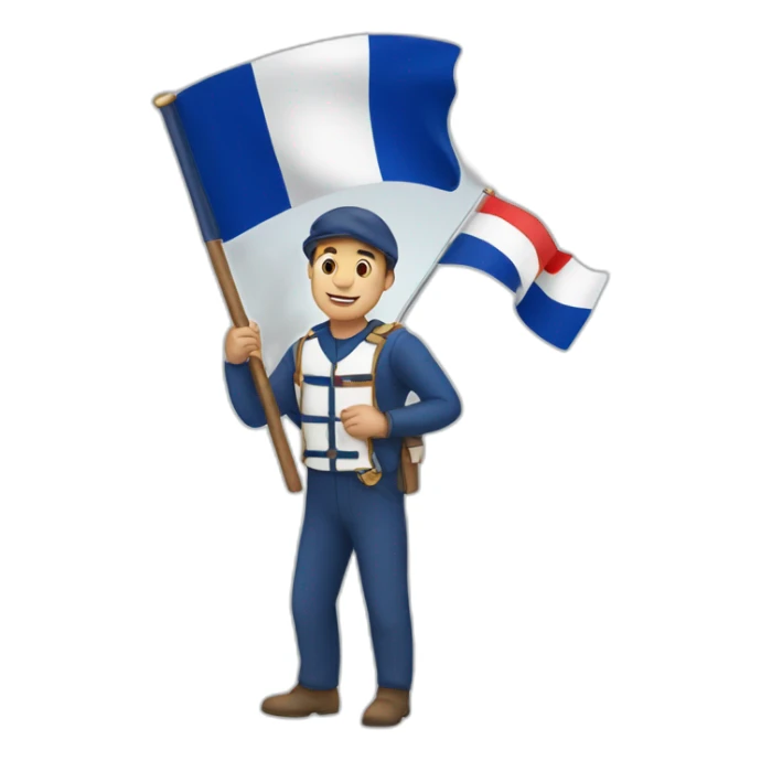 French man holding the French flag sticker