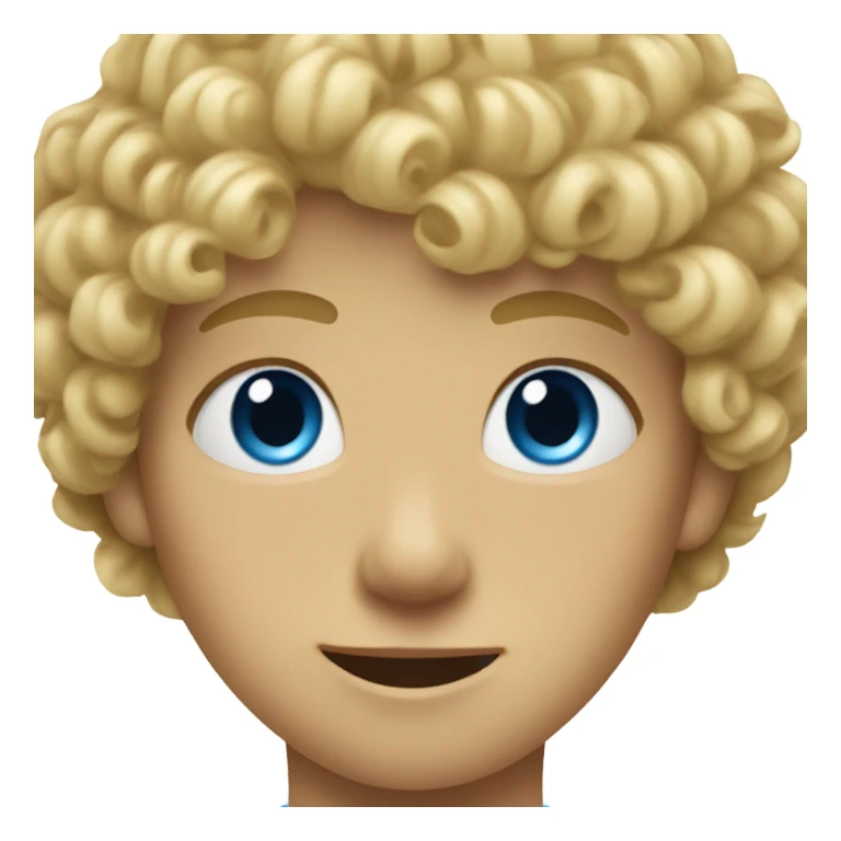 9 year old boy with blonde curly haired mullet and blue eyes sticker
