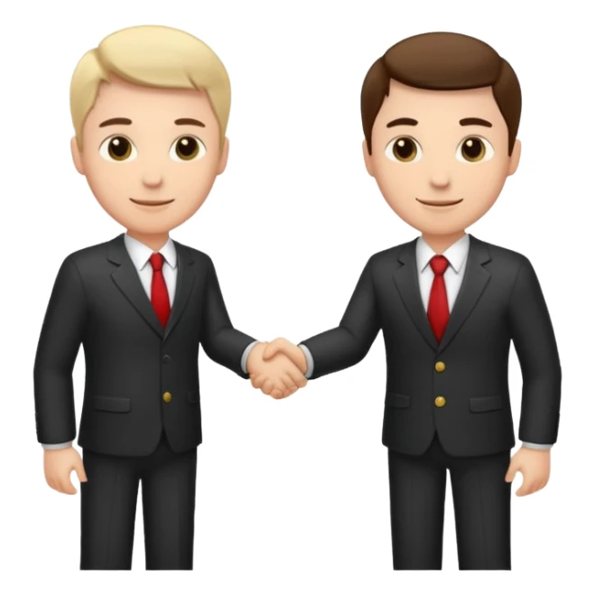 two men in business attire shaking hands sticker