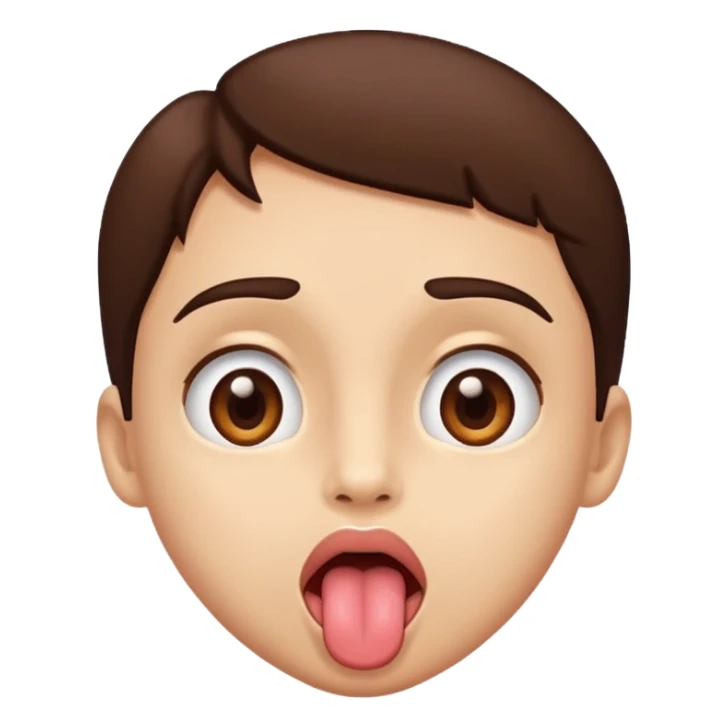 Eyes looking up and tongue out up sticker