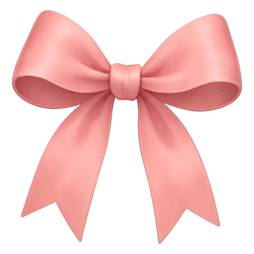 digital illustration of a pink bow, no background sticker