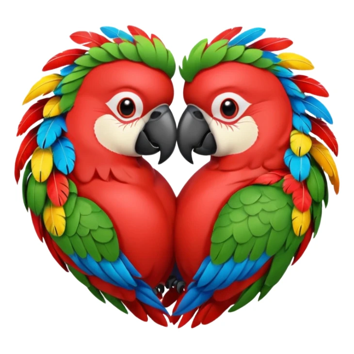 heart wreath kiss parrot sticker