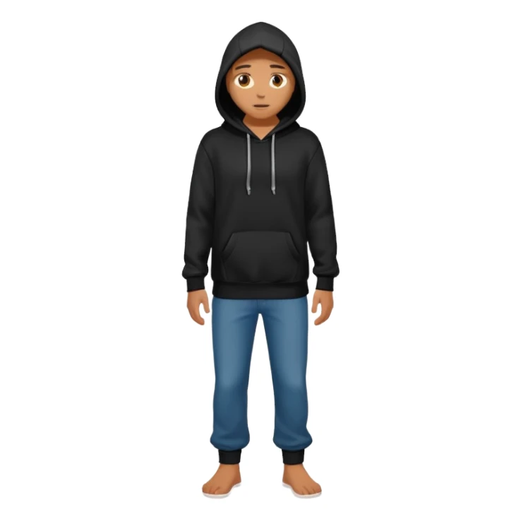 fullbody Mysterious man in black hoodie sticker
