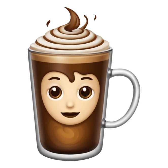 hot coffee in glass without a smile sticker