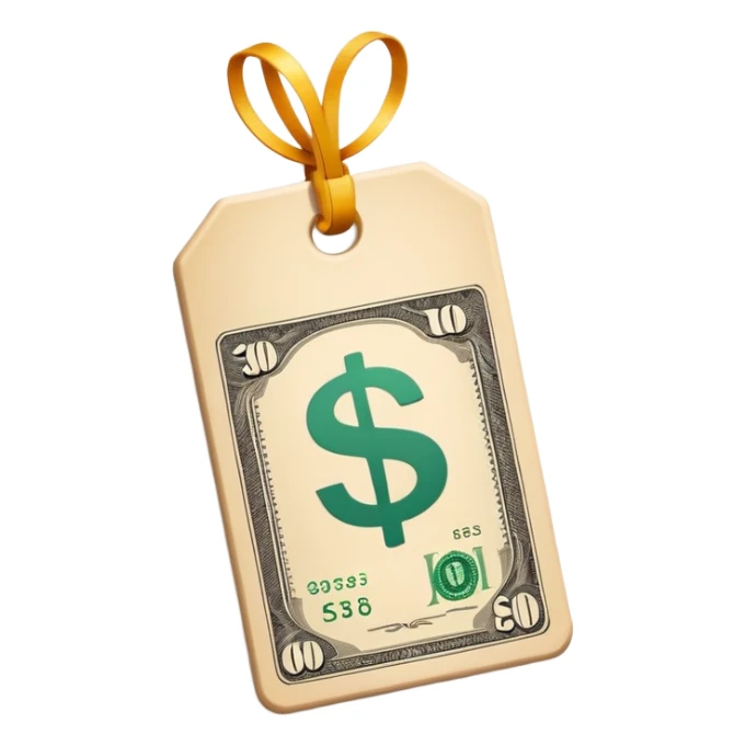 price tag with money symbol sticker