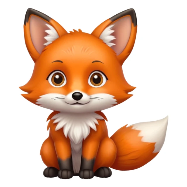Cute baby fox with big eyes and fluffy tail sticker
