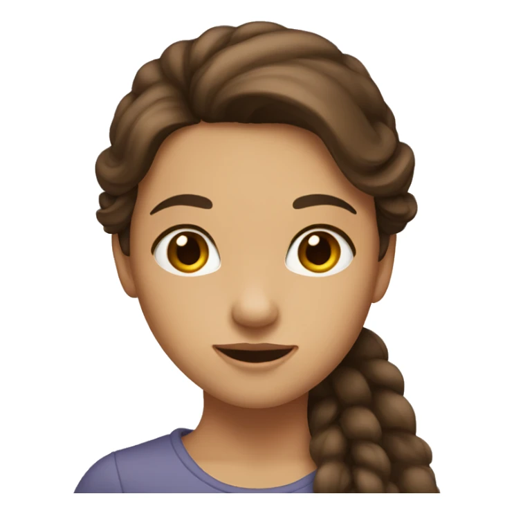 A girl with long brown hair and brown eyes  sticker