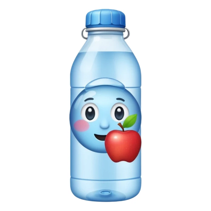 A water bottle emoji with the brand being *Apple Water* sticker