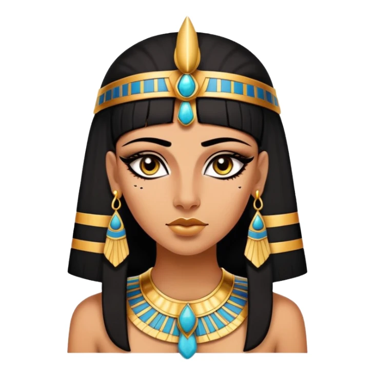 Cleopatra, Egyptian pharaoh with headdress and eyeliner sticker