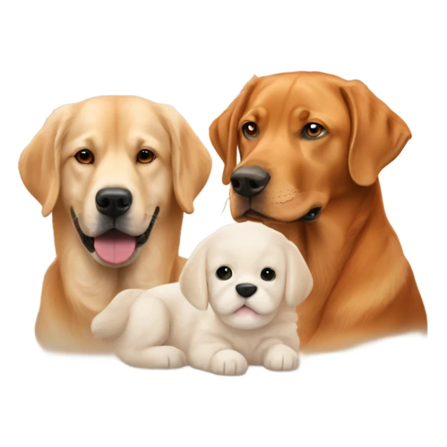 Couple and fox red Labrador and golden retriever sticker