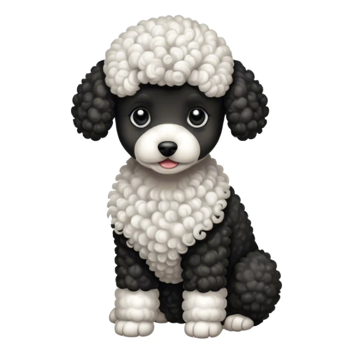 Black and white poodle dog sticker